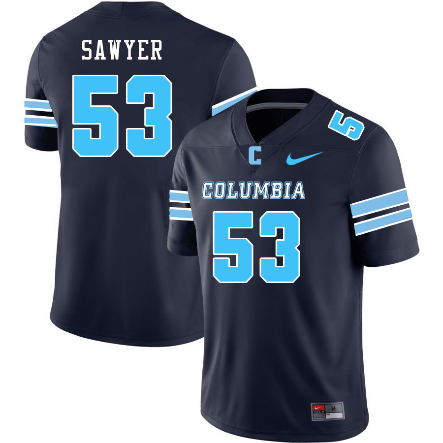 Men-Youth #53 David Sawyer Columbia Lions 2023 College Football Jerseys Stitched-Dark Blue